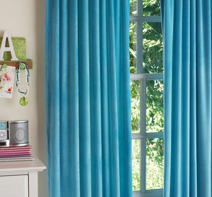 Your Zone Plush Curtain Panel in Peacock Plume