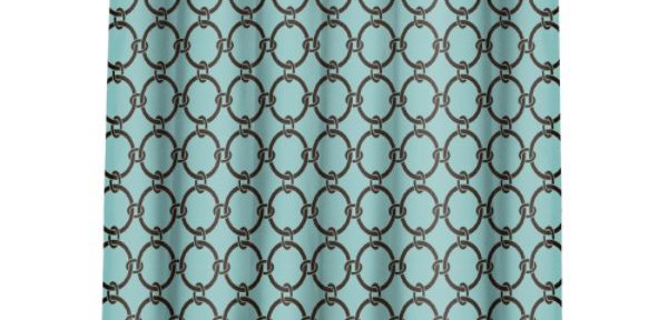 Links Turquoise Blue Peva Shower Curtain