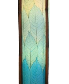 Hue Series Sea Blue Cocoa Leaves Tower Floor Lamp