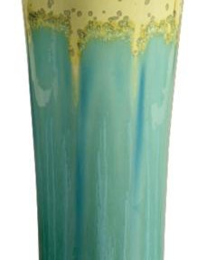 Small Aqua and Yellow Sparta Ceramic Vase