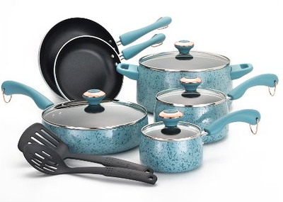 Paula Deen Aqua 12-Piece Cookware Set