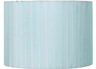 Aqua Ribbon Wrapped Drum Shade