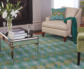 Company C Wool Rug Deco Peacock