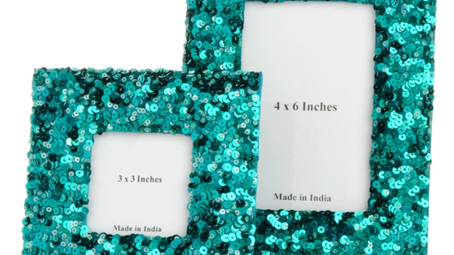 Decorative Sequin Set of 2 Photo Frames