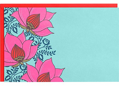 India Lotus A9 Printable Party Invitations