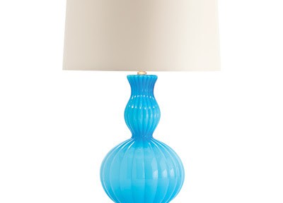 Arteriors Paulette Lamp in Aqua Cased Glass