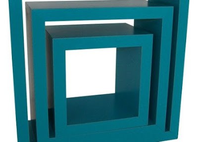 Set of 3 Turquoise Wall Cubes