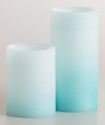 Blue Ombre LED Pillar Candle