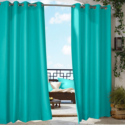 Gazebo Solid Grommet-Top Outdoor Curtain Panel