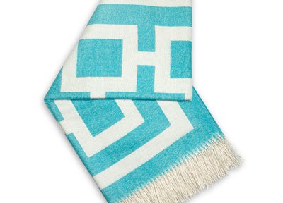 Jonathan Adler Throw Blanket Nixon Turquiose