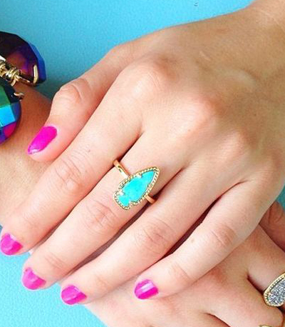turquoise kendra scott ring everything punch hues dainty glam anything goes