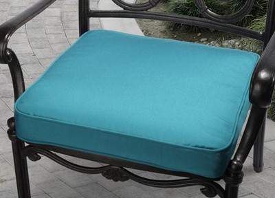 Clara 19-inch Outdoor Teal Blue Cushion Made with Sunbrella Fabric