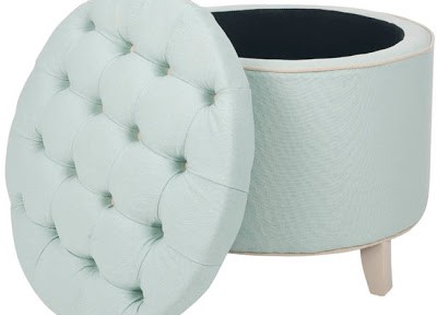 Reims Robin’s Egg Blue Storage Ottoman