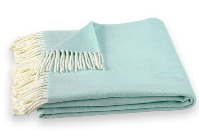 Lands Downunder Assiro Herringbone Throw in Turquoise