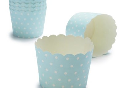 Paper Eskimo Blue and White Dot Baking Cups – Set of 25