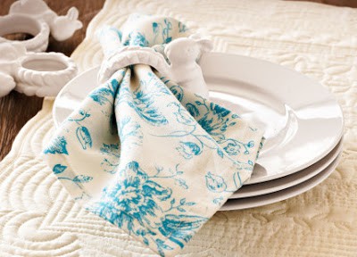 Blue Spring Toile Napkin