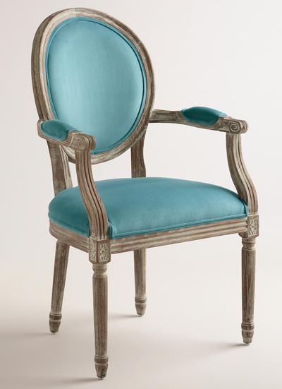 Peacock Blue Paige Round Back Armchair