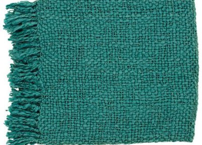 Surya Woven Throw Blanket in Teal