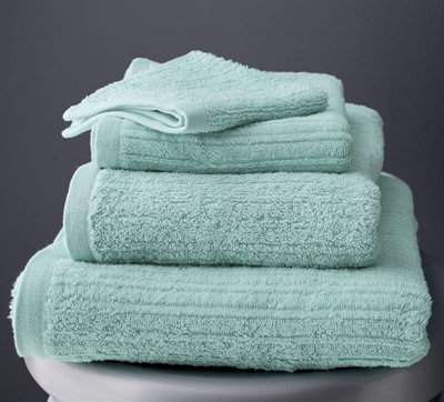 Ribbed Seafoam Bath Towels