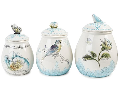 Set of 3 Rose Canisters