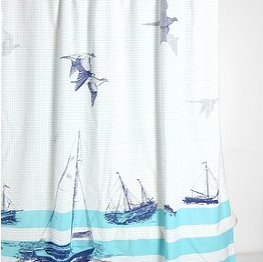 Sailboat Grid Shower Curtain