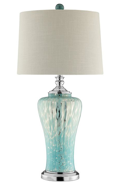 Stein World Shae Blue Glass Table Lamp, Turquoise Glass Table Lamp