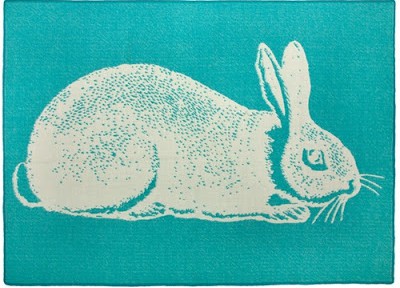 Thomas Paul Bunny Alpaca Blanket in Aqua