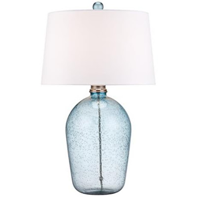 Hand-Blown Blue Bubble Glass Table Lamp | Everything Turquoise