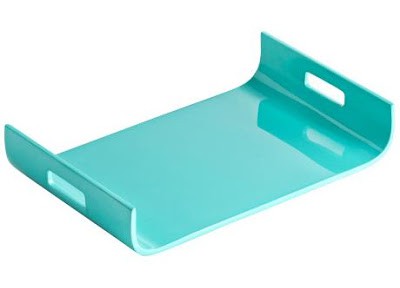 Monroe Modern Turquoise Wood Tray