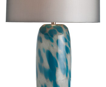 Arteriors Newman Turquoise Smoke Glass Lamp