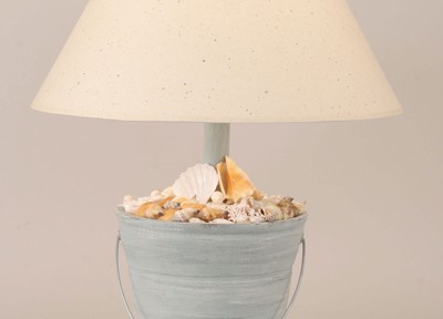 Cottage Seamist Bucket of Shells Lamp