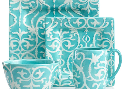 Mia Textured Teal 4 Piece Place Setting