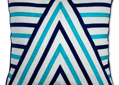 Jonathan Adler Positano Pillow Chevron Blue