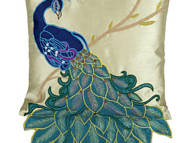 Thro Ltd. “Clara” Fancy Peacock Decorative Pillow