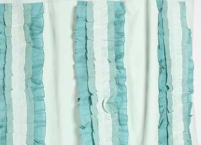 Stacked Ruffle Shower Curtain