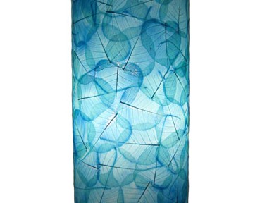 Eangee Home Design Banyan Leaves Sea Blue One-Light 17-Inch Accent Lamp