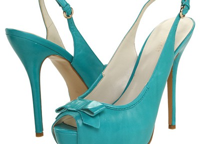 Nine West Norrell Turquoise Leather Slingbacks