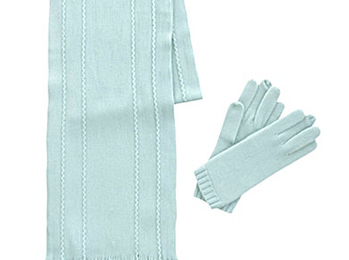 Preston & York Soft Knit Muffler & Gloves Set