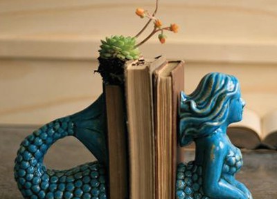 Ceramic Mermaid Bookends