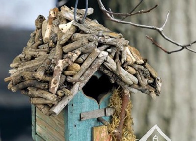 Handcrafted Driftwood Roof Birdhouse