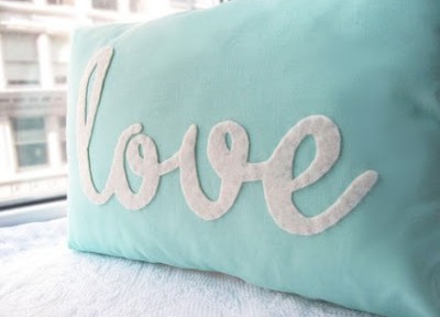 Teal Love Pillow