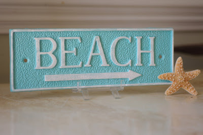 Coastal Decor Cast Iron Rectangle Beach Sign Wall Decor