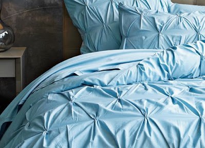 Organic Pintuck Duvet Cover + Shams in Sea