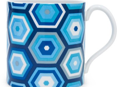 Jonathan Adler Carnaby Honeycomb Mug Blue