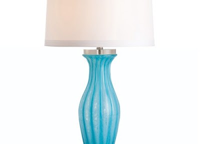 Arteriors Naomi Aqua Fluted Lamp