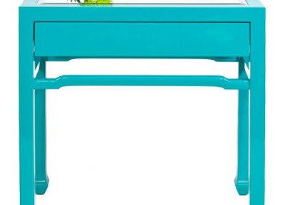 Worlds Away Nightright Turquoise Side Table