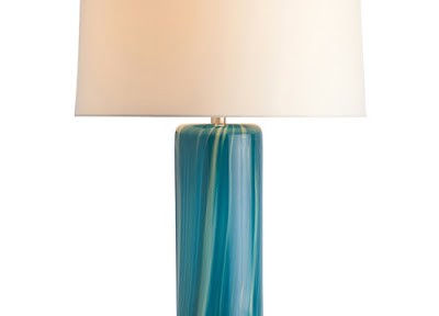 Arteriors Talia Aquamarine Wavy Stripe Glass Table Lamp