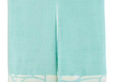 Aden & Anais Bamboo Issie Security Blanket 2 Pack Azure Solid Aqua