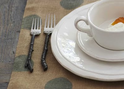 Polka Dot Burlap Placemats (set of 6)