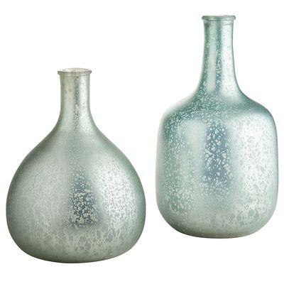 Aqua Mercury Glass Vases